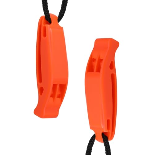 2 Pcs Emergency Whistles with Reflective Safety Lanyard for Hiking – Loud Survival Whistle Set