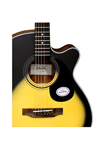 Image of Saga SA-600C Concert Acoustic Cutaway Guitar (With Padded Bag) (Sunburst)