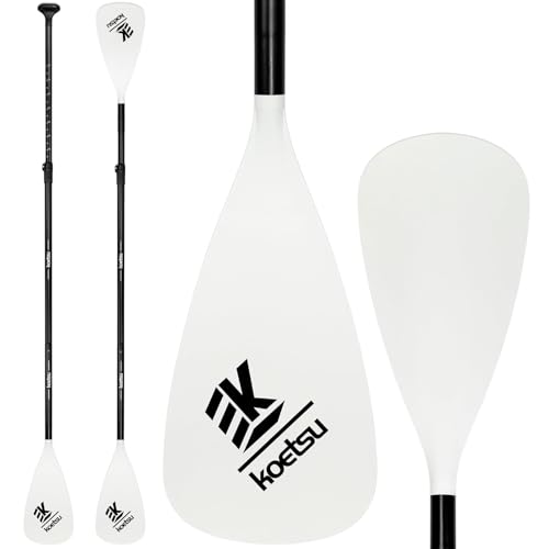 KOETSU 軽量 デュアルパーパス 調節可能 SUP/カヌーパドル | アルミ合金製 フローティング ダブルエンドパドル | 4段階調整 & に基づいたグリップ | SUP、カヤック、釣りボートに最適