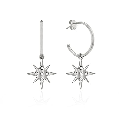Boucles d'oreilles éclair et étoile en argent pour femme piercing