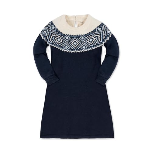 Hope & Henry Girls' Organic Fair Isle Raglan Sweater Dress, 4, Ski Lodge Intarsia