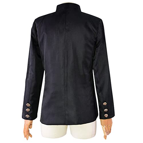 Men's Stand Collar Double Breasted Blazer Solid Color Long Sleeve Slim Fit Jacket Master of Ceremonies Performance Wear3