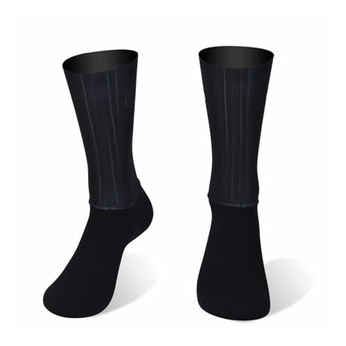 EKENOZ Calcetines aerodinámicos de silicona antideslizantes for verano, Calcetines for Ciclismo for hombre, Deporte de bicicleta, Calcetines for correr y Ciclismo (Color : A Black, Size : L 39-45)