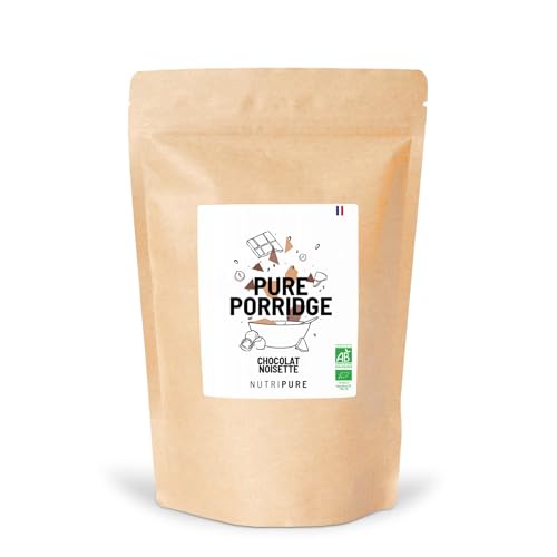 Nutripure | Pure Porridge Bio | Riche en fibres, source de protéines | Vegan, sans conservateur, sans gluten ni sucre ajouté | Artisanal | 7 ingrédients | Pomme-Cannelle | Made in France