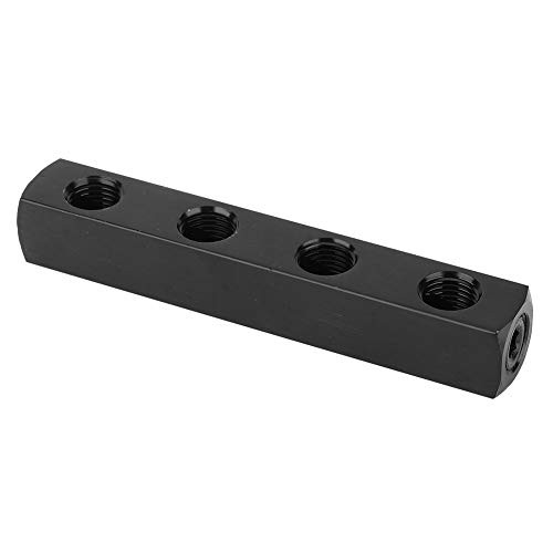 Separatore Collettore Aria Pneumatica, 3 Vie 4 Vie, Blocco Collettore in Alluminio con Connessione Rapida BSPP 1/4 Pollici, per Tubo Aria Compressa
