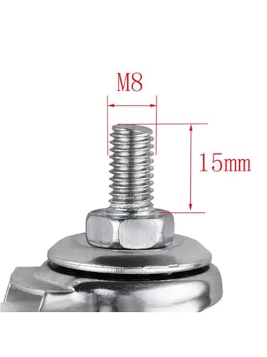 Roulettes plastique M8 anti-vibration pour support mécanique en verre - 4