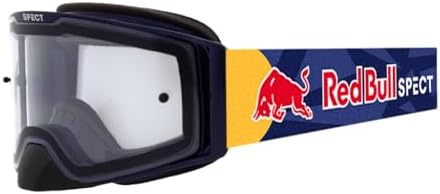 Red Bull Spect Torp MX Goggles Shiny Blue Frame - Triangle Blue Strap - Clear Double Pane Lens