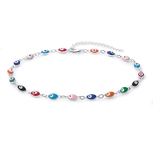 Descount Silver Evil Eye Ankle Bracelet,Evil Eye Anklet,Oval Shape Evil Eye Anklets For Women #TOP17