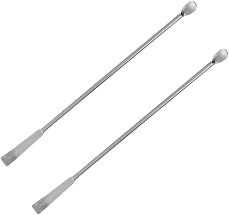 2 X Micro Lab Sampling Reagent Spoon, 150MM 304 Stainless Steel 2 in 1 Double Head Laboratory Mixing Spatula
