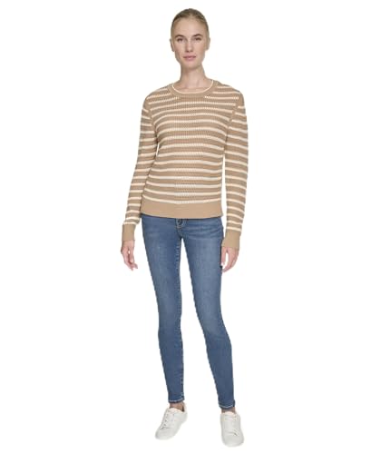 Nautica Jeans Women's Sweater, Camel/White Swan, M