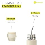 BALIBETOV butelka do yerba mate 25 fl oz z samoczynnym serwowaniem – kompletny zestaw do parzenia mate – izolowana próżniowo – podwójny dyfuzor i szczelny projekt – utrzymuje wodę na gorąco przez