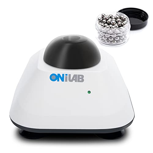 ONiLAB Mini Vortex Mixer mit Touch Funktion, Labor Mischen, Nagellack, Wimpernklebstoffe und Acrylfarben Mischen, Labor Vortex mit stabiler Aluminium Gussbasis, 120pcs 7/32in Mischkugeln, Schwarz…