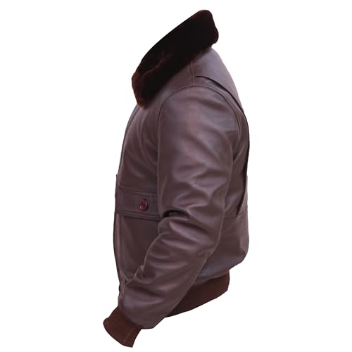 Image of Men Air Force WWII Leather Bomber Jacket - Brown Navy Real Sheepskin Leather Aviator Jacket - Pilot Jackets For Men (as1, alpha, x l, regular, regular, Brown)