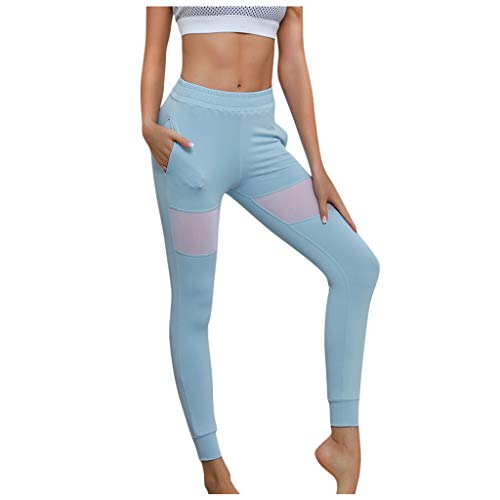 Women’s Sports Sweatpants Color Contrast High Waist Pants Workout Gym Running Tights