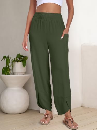 Image of ANRABESS Womens Wide Leg Palazzo Capri Barrel Pants