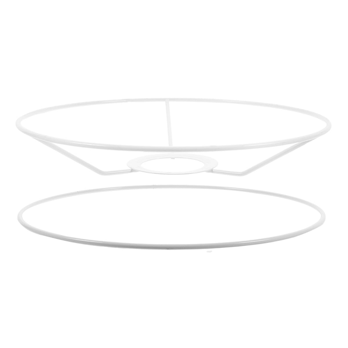 HEATSHAKING Round Metal Lampshade Frame Ring 40Cm Diameter E27 Base Wire Lampshade Frame DIY for Table Lamp Floor Lamp Pendant Light
