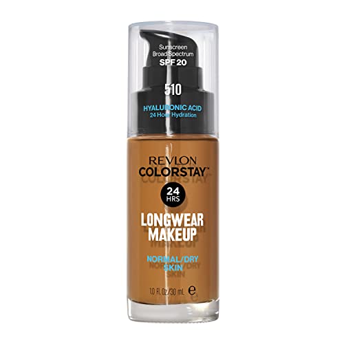 Liquid Foundation By Revlon, Colorstay Face Makeup For Normal & Dry Skin, Spf 20, Longwear Medium-Full Coverage With Natural Finish, Oil Free, 510 Pecan, 1 Fl Oz #TOP2