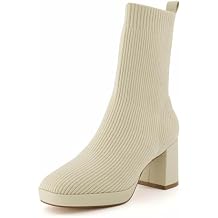 CUSHIONAIRE Womens Bancroft Stretch platform heel boot +Memory Foam, Wide Widths Available