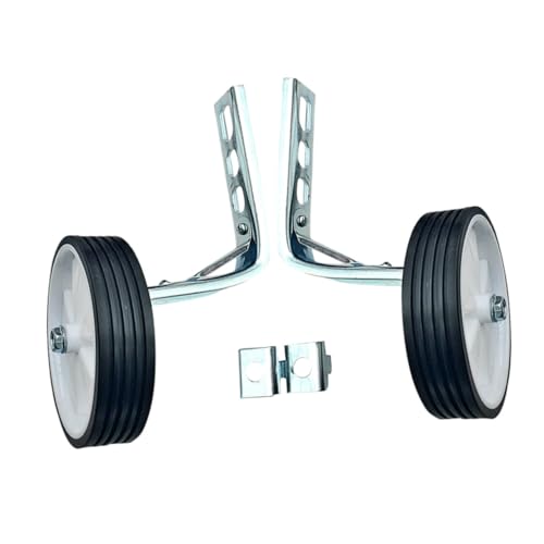 Ruedas de Entrenamiento para Bicicleta Blancas, Estabilizadores Metálicos con Soporte de Brazo para Mayor Estabilidad y Ajuste Seguro, Fáciles de Montar miniatura 1