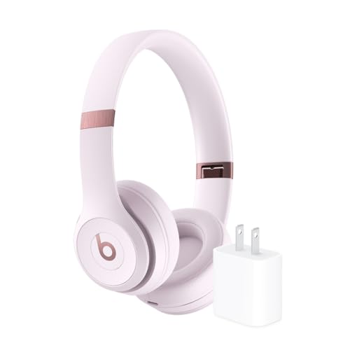 Image of Beats Solo 4 Wireless Headphones with 20W Power Adapter - Cloud Pink