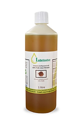 Lubrisolve Online Aceite de linaza - 100% Puro, Aceite de linaza prensado en frío - 1 litros Cover