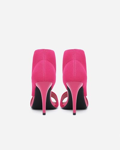 Women's Retro Peep Toe Sandals - Elegant Stiletto Heel Design with Breathable Mesh Knit Upper, Comfortable Elastic Casual Sandals for Daily Wear4