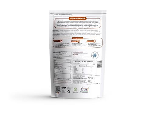Image of Indian Kitchen Foods Instant Veg. Makhanwala - Freeze Dried, Gluten-Free, Ready-to-Eat Indian Vegetarian Meal - Pack of 3