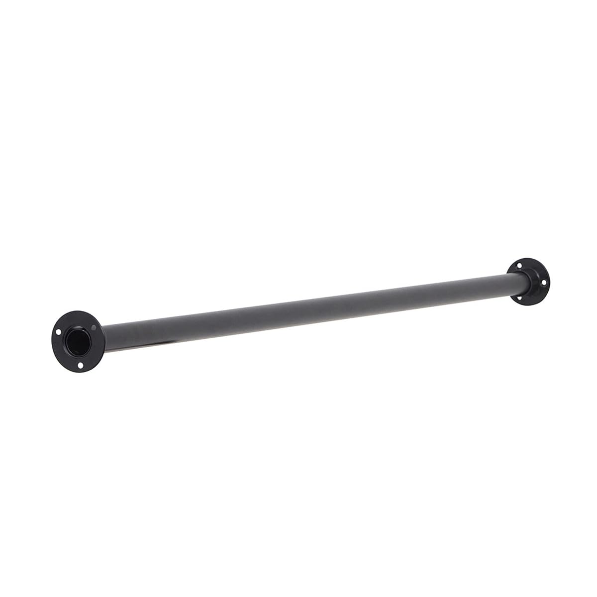 Shopfitting Warehouse Wardrobe/Alcove Black Tube Wall Hanging Clothes Rail - 1 m wide Tube and Wall Sockets