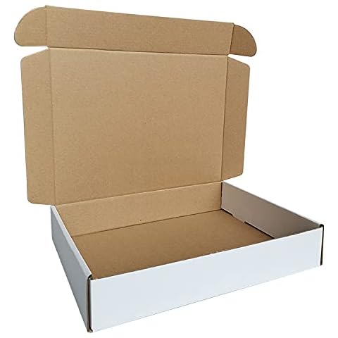 CH-BOX 50 Pack 11.125x8.625x2'' Small Shipping Boxes, Corrugated Cardboard Mailers for Business, White (CM1182) Cover