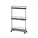 FMOGE Carrello Scaffale da Cucina Scaffale da Cucina A Pavimento Scaffale da Cucina A Tre Livelli in Metallo Carrello Mobile 38 12 66Cm