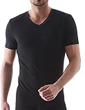 DAVID ARCHY Men's 3 Pack Micro Modal Underwear Soft Comfy V-Neck Undershirts (M, Black)