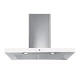 Dunstabzugshaube Wandhaube F.BAYER ENA 90EGW ECO 90cm Edelstahl Weißglas Dunstabzug 700m³/h EEK B LED