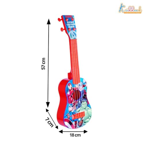 Image of Marvel Avengers Theme 4-String Guitar Toy for Kids (Big)-Educational Musical Instrument for Toddlers & Children,Safe & Lightweight Fingerstyle Play, Ideal Gift for Boys & Girls 3+ Years,Red