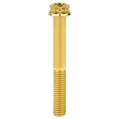 Image of Titanium Flange 12 Point Head M8 x15 20 25 30 35 40 45 50 55 60 65 80mm Screw Bolt Pack of 4 (Gold, M8x80mm)