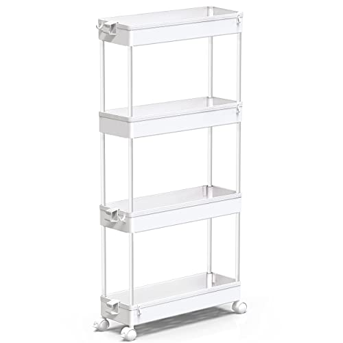Slim Rolling Storage Cart 4 Tier