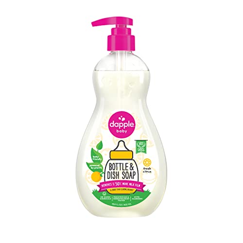 Image of Dapple Baby Bottle & Dish Soap, Fresh Citrus, Plant Powered, Hypoallergenic, Baby Bottle and Dish Liquid, 16.9 fl oz, 1 Count