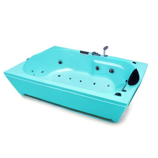 Image of MADONNA Divine 5.5 Feet Acrylic Bathtub with Whirlpool Massage, Bubble Bath, Back Massager and Filler System (Cyan Blue)