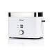 Produktbild Linnuo Toaster mit Brötchenaufsatz - 2 Schlitzen 7 Bräunungsstufen 900W starke Leistung - Toaster Edelstahl Kunststoff - Schutz vor Verbrennung - Automatik Toaster Weiß Retro Design - Auftau Funktion