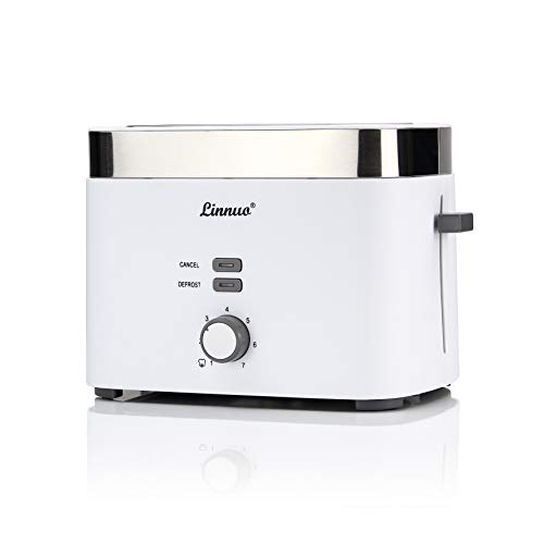Linnuo Toaster mit Brötchenaufsatz - 2 Schlitzen 7 Bräunungsstufen 900W starke Leistung & Emerio EB-115560, NEUHEIT… – Bild 3