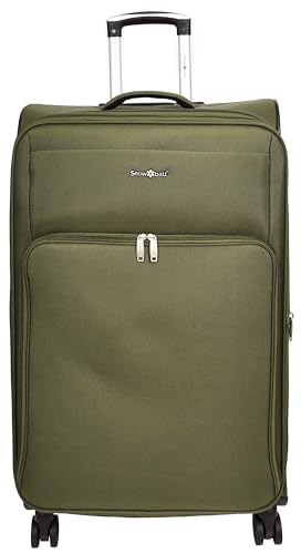 Ultra Lightweight Suitcases Expandable Soft 8 Wheel Luggage Travel Bags Cuba, Khaki, L, Suitcase3