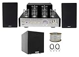 Rockville BluTube Bluetooth Tube Amplifier+6.5' Black Bookshelf Speakers+8' Sub