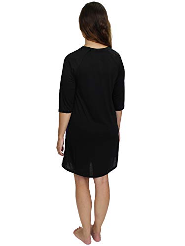 Disney Nightmare Before Christmas Womens 3/4 Sleeve Dorm Nightgown Nightshirt Pajamas, Black/Purple, Large #TOP2