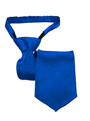 Gravata Slim Fit Com Zíper e Nó Pronto (Adulto, Azu- Royal)
