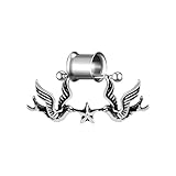 TRAQUOKANTA New 2026 Unisex 2Pcs Surgical Steel Ear Tunnels Piercing Plugs Flare Flesh Tunnel Gauges Earrings Stretcher Dangle Stretchers Jewelry Fashion Accessories Creative For Women And Men