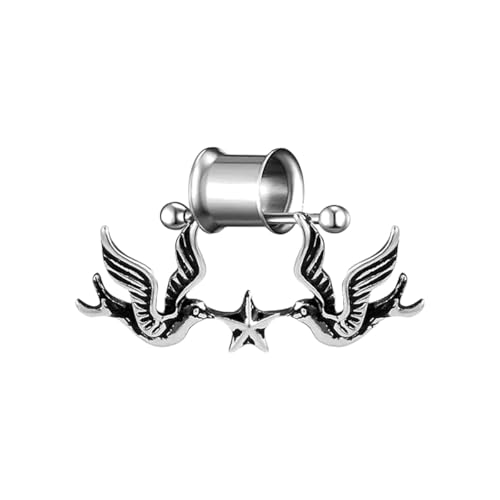 TRAQUOKANTA New 2026 Unisex 2Pcs Surgical Steel Ear Tunnels Piercing Plugs Flare Flesh Tunnel Gauges Earrings Stretcher Dangle Stretchers Jewelry Fashion Accessories Creative For Women And Men