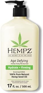 HEMPZ Body Lotion Anti Aging - Vanilla & Musk Daily Moisturizing Cream, Shea Butter Hand and Body Moisturizer - Hemp Extract Lotion - Skin Care Products, 100% Pure Organic Hemp Seed Oil - 17 Fl Oz