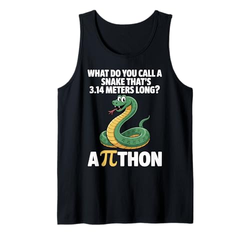 Pi Thon Snake 3 14 Meter Funny Pi Day Math Teacher Tank Top