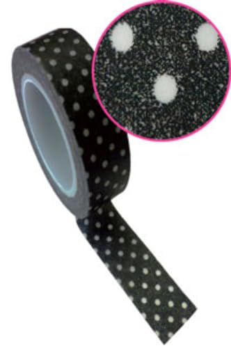 Graine Créative 1 x Black Polka Dot Adhesive Tape 15 x 10 m