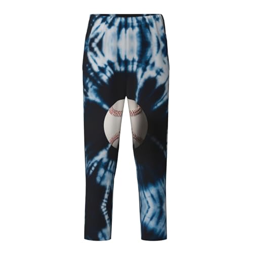 Pajama Pants Pajama Bottoms with Elastic Waistband Sleepwear Lounge Pants, Baseball Blue Tie dye