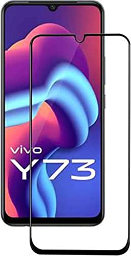 Image of STP FEEL Glass Screen Protector Designed For Vivo Y73 (6.44 inch) [Edge to Edge Coverage] HD Clear, Bubble-Free, Anti-Scratch Full Protection Durable Tempered Glass - Black, Pack of 2
